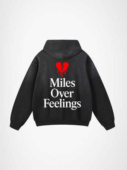 Miles Over Feelings - Oversized Hoodie